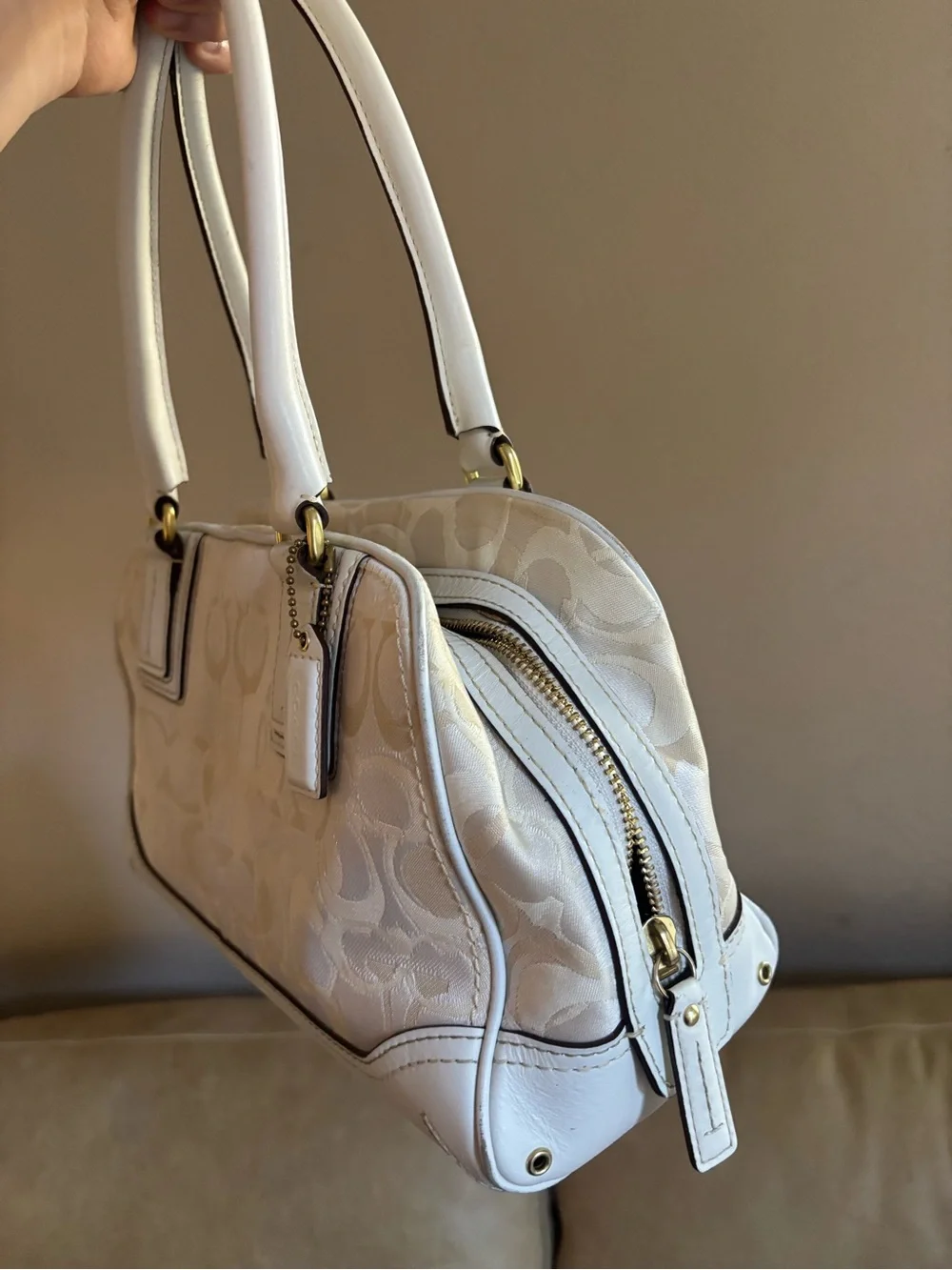 Vintage Y2k Coach Ivory satchel bag